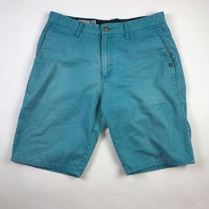 Volcom Mens Casual Shorts Turquoise Blue 32